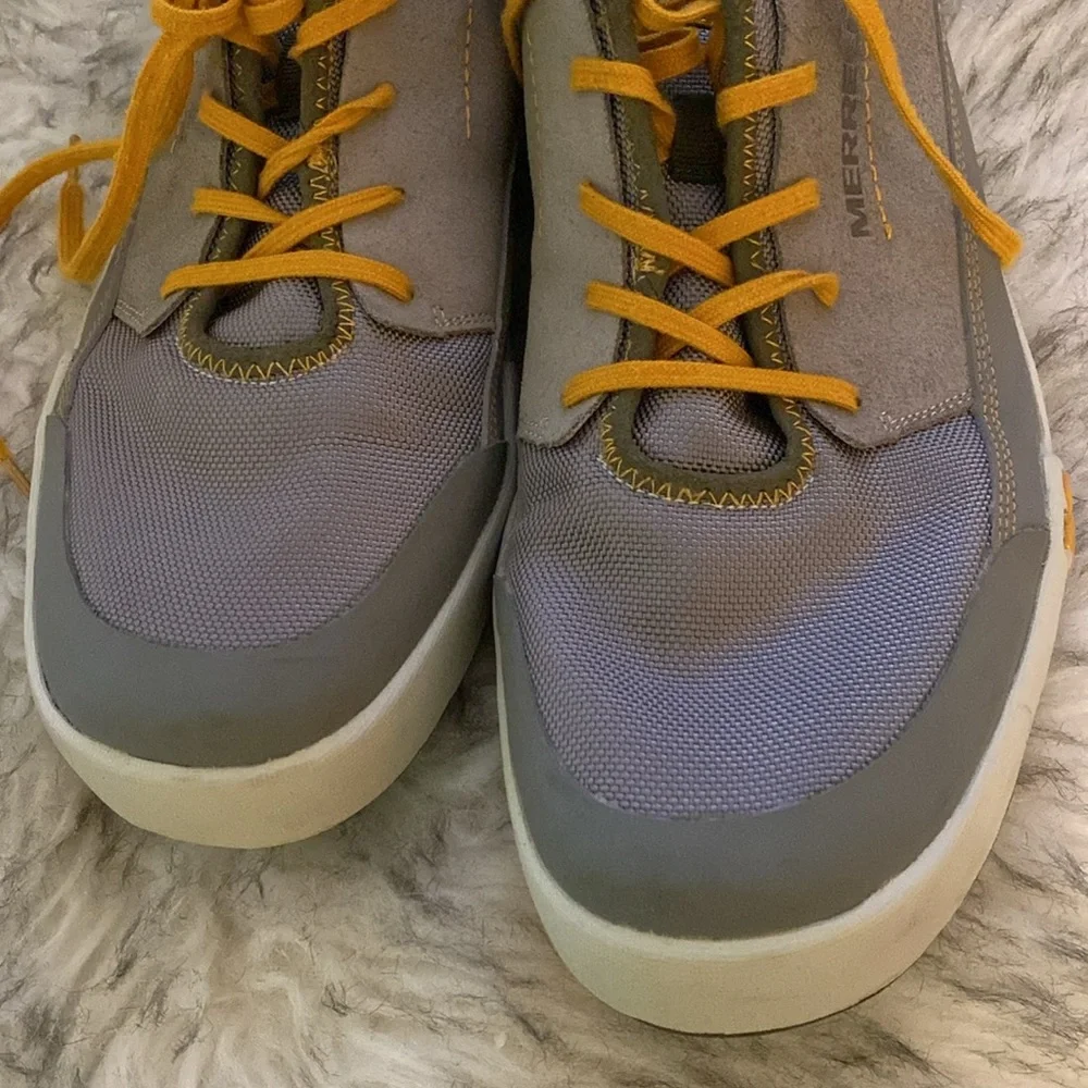Merrell Gray with Mustard Accent Low-Top Sneakers